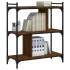 Librería 3 estantes madera ingeniería marrón roble 76x32x88