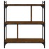 Librería 3 estantes madera ingeniería marrón roble 76x32x88