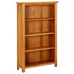 Estantería de 4 niveles de madera maciza de roble 70x22x110 cm