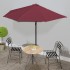 Sombrilla balcón semicircular aluminio burdeos 300x155x223