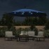 Sombrilla de jardín voladiza con luces LED azul celeste 350