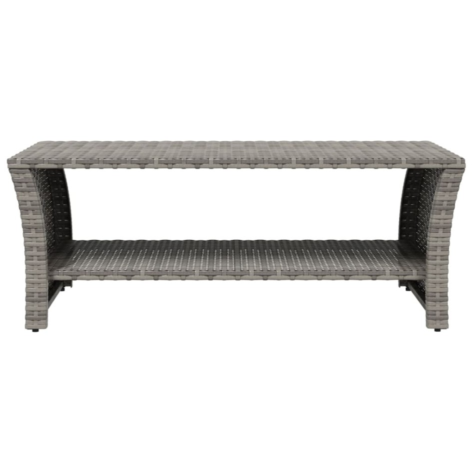 Mesa de centro ratán sintético gris 100x50x40
