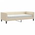 Sofá cama con colchón tela crema 90x200