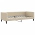 Sofá cama con colchón tela crema 90x200