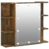 Mueble con espejo y luces LED roble ahumado 70x16,5x60