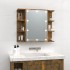 Mueble con espejo y luces LED roble ahumado 70x16,5x60