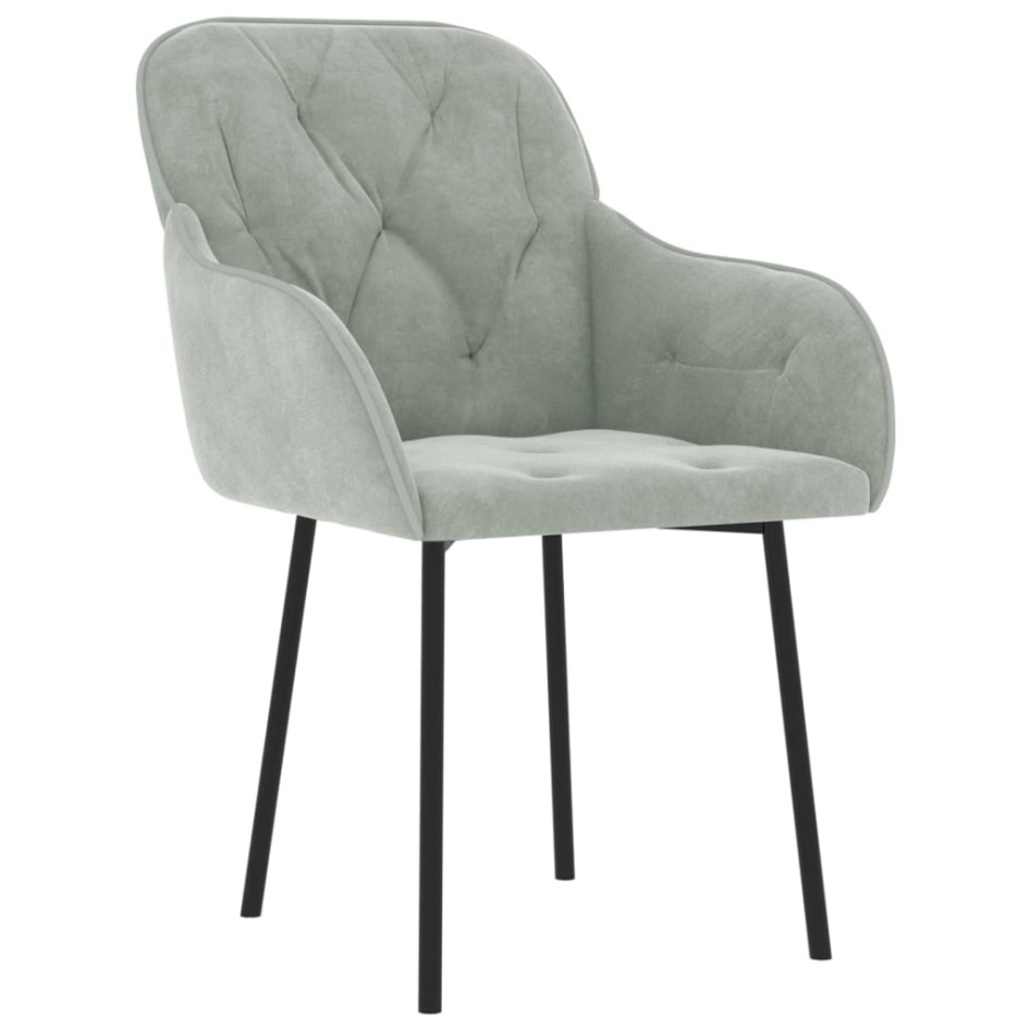 Sillas de comedor 2 unidades terciopelo gris