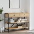 Mesa consola cajones estantes madera de ingeniería roble