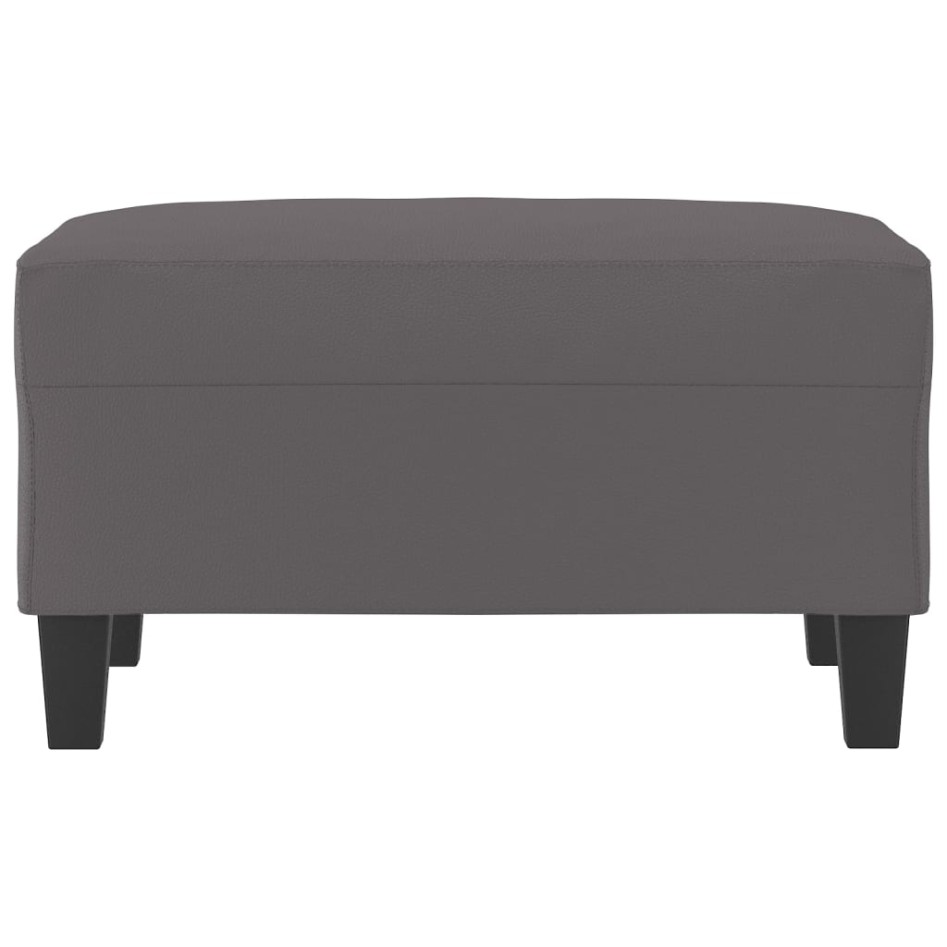 Reposapiés de cuero sintético gris 70x55x41