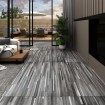 Lamas para suelo autoadhesivas PVC gris a rayas 5,21 m² 2mm