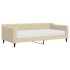 Sofá cama con colchón tela crema 90x200