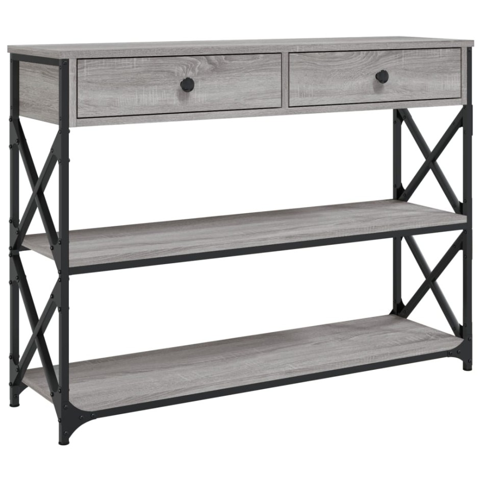 Mesa consola madera de ingeniería gris Sonoma 100x28x75
