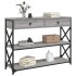 Mesa consola madera de ingeniería gris Sonoma 100x28x75