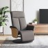 Sillón reclinable con reposapiés tela gris