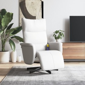 Sillón reclinable masaje con reposapiés cuero sintético
