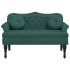 Banco con cojines terciopelo verde oscuro 120,5x65x75