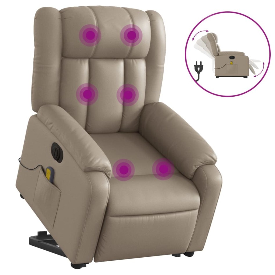 Sillón reclinable de masaje eléctrico cuero sintético