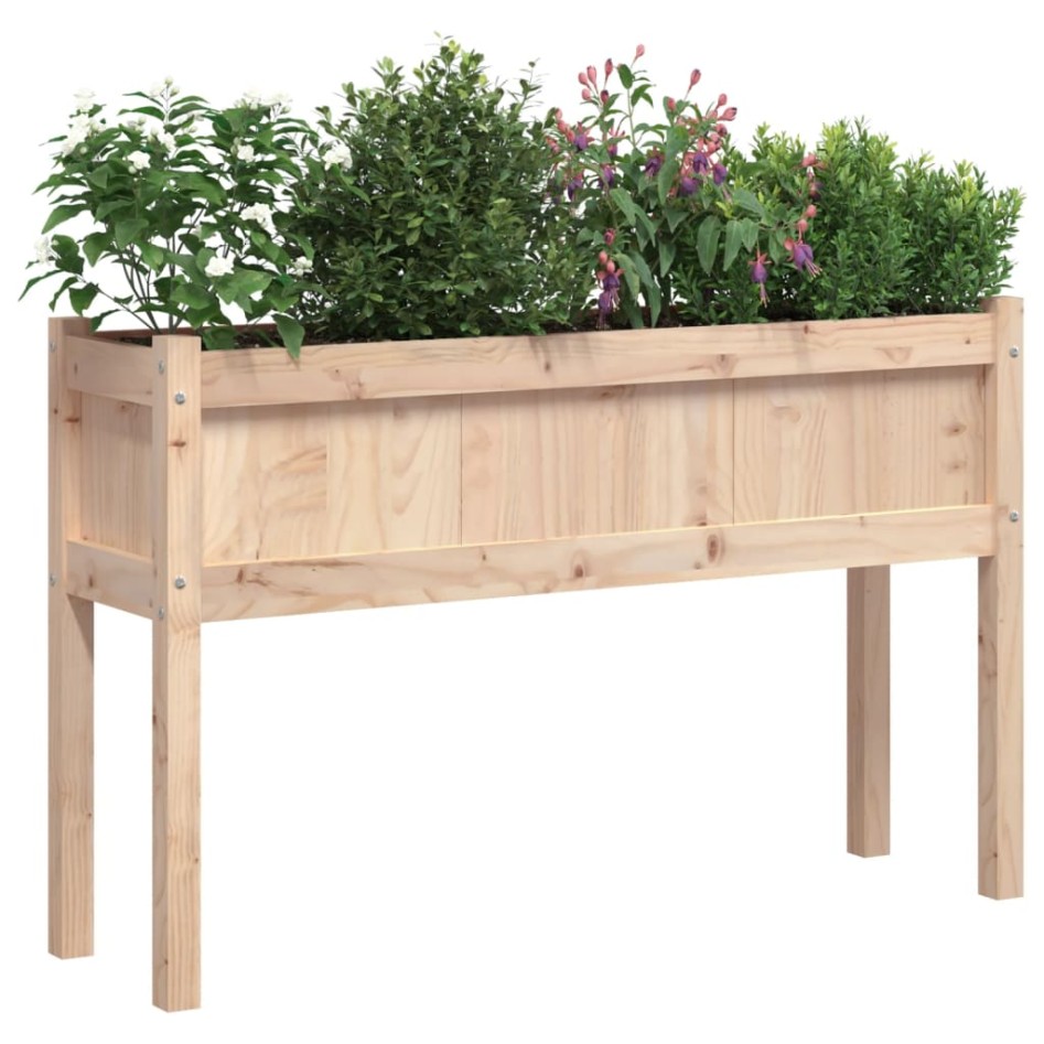 Jardineras de exterior con patas 2 uds madera maciza de