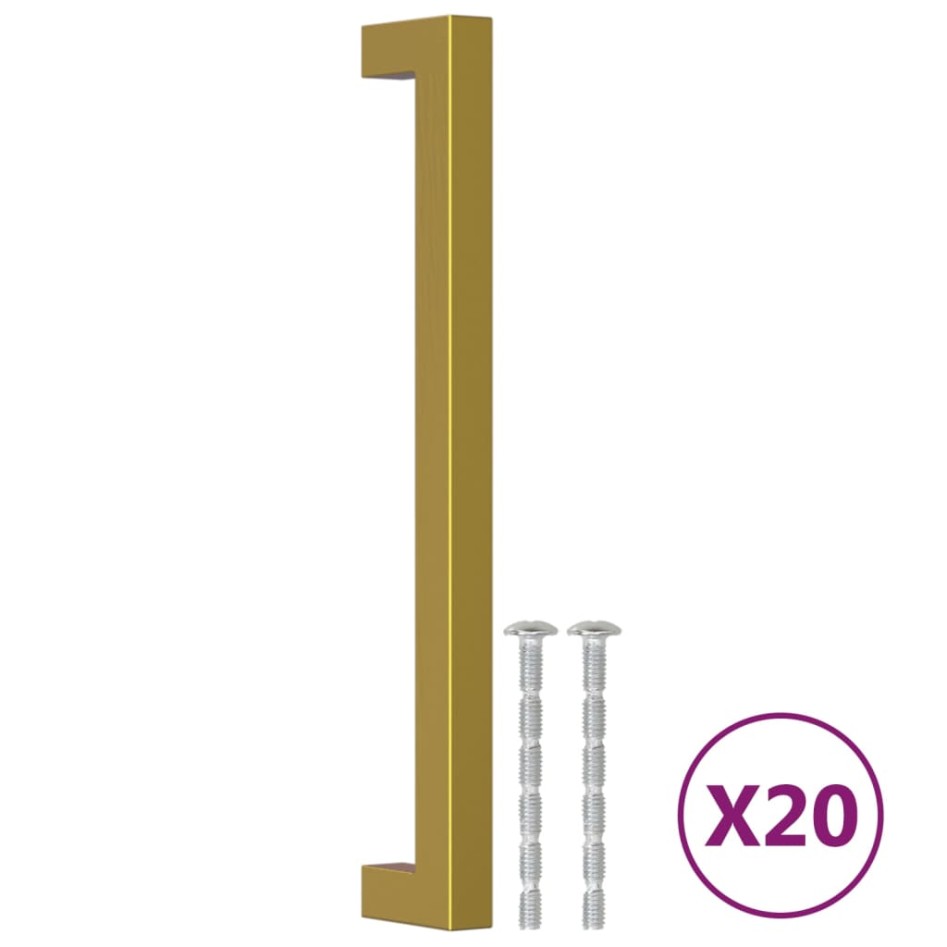 Tiradores para armarios 20 uds acero inoxidable dorado 192