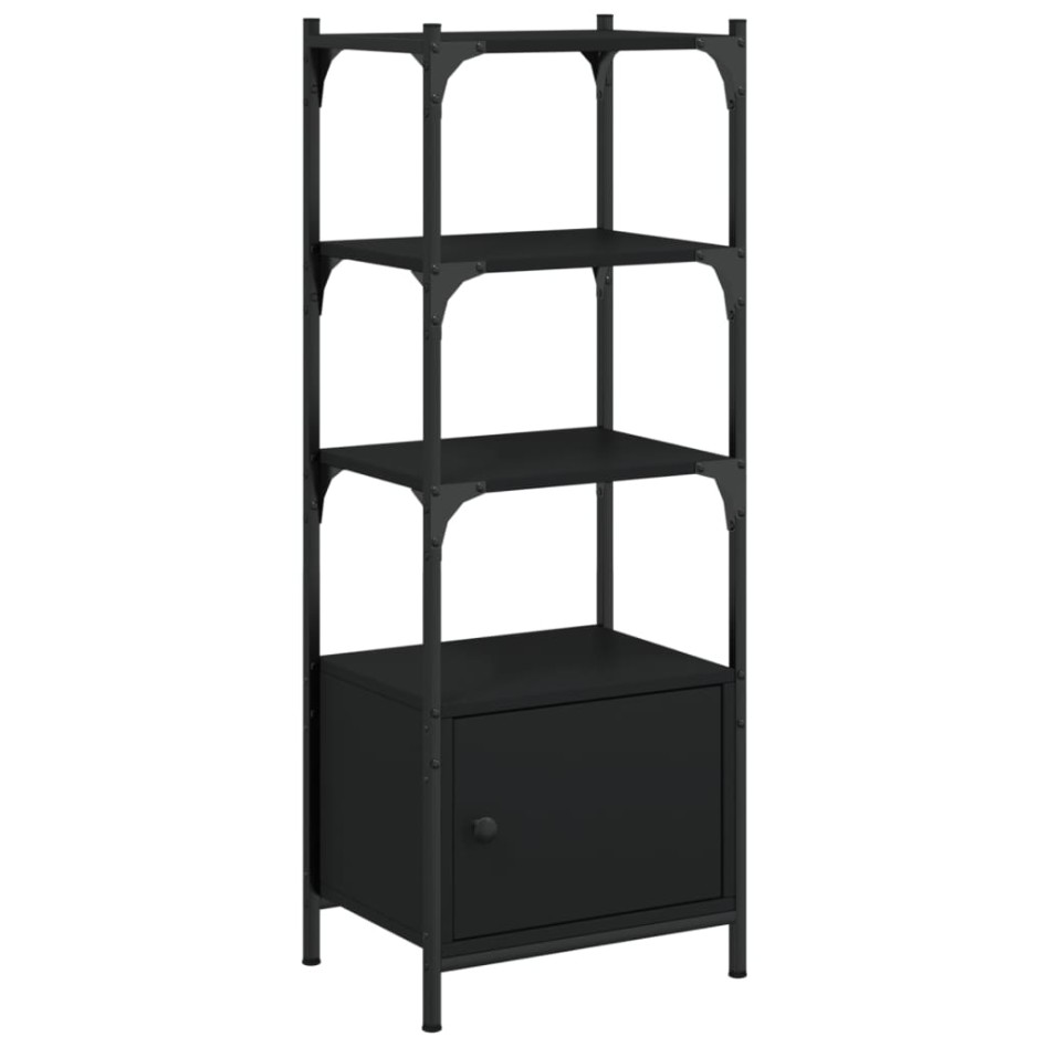 Librería de 3 estantes madera ingeniería negro 41x30x109,5