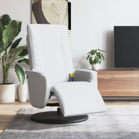 Sillón reclinable masaje con reposapiés cuero sintético