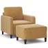 Sillón con taburete terciopelo marrón 60
