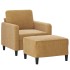 Sillón con taburete terciopelo marrón 60