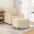 Sillón con taburete tela crema 60