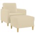 Sillón con taburete tela crema 60