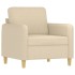 Sillón con taburete tela crema 60