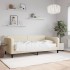 Sofá cama con colchón tela crema 90x200