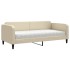 Sofá cama con colchón tela crema 90x200