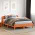 Cabecero de cama madera maciza de pino marrón cera 140
