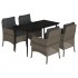 Set comedor de jardín 5 piezas con cojines ratán sintético