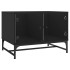 Mesa de centro con puertas de vidrio negra 68,5x50x50