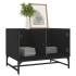 Mesa de centro con puertas de vidrio negra 68,5x50x50