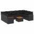 Set de sofás de jardín 10 pzas cojines ratán sintético