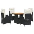 Set de muebles jardín 5 pzas con cojines ratán sintético