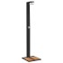 Ducha de exterior ratán PE y madera acacia negro 50x55x224