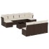 Set de sofás de jardín 11 pzas cojines ratán sintético