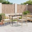 Set comedor de jardín 5 pzas con cojines ratán sintético beige