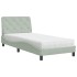 Cama con colchón terciopelo gris claro 90x200