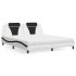 Cama con colchón cuero sintético blanco y negro 180x200