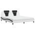 Cama con colchón cuero sintético blanco y negro 180x200