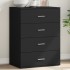 Aparador de madera de ingeniería negro 60x39x80