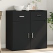 Aparador de madera de ingeniería negro 79x38x80 cm