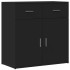 Aparador de madera de ingeniería negro 79x38x80
