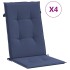 Cojines para silla con respaldo alto 4 uds tela azul
