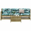 Juego de muebles jardín 4 pzas y cojines madera pino impregnada