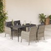 Set comedor de jardín 5 pzas cojines ratán sintético gris claro